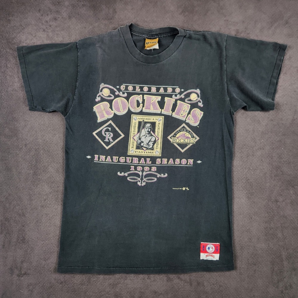 Vintage Colorado Rockies Nutmeg Mills Shirt Mens Medium Inaugural Season 1993